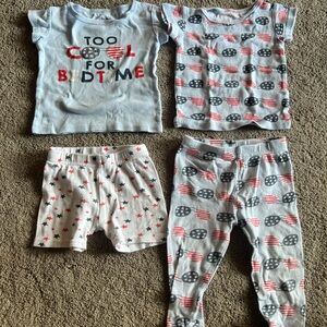 Kids Pajama Set - Fun Red, White and Blue Design